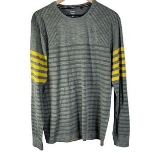 Craft Core Dry Active Comfort Long Sleeve Top Size XL Color Gray/Yellow Stripe